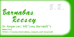 barnabas recsey business card
